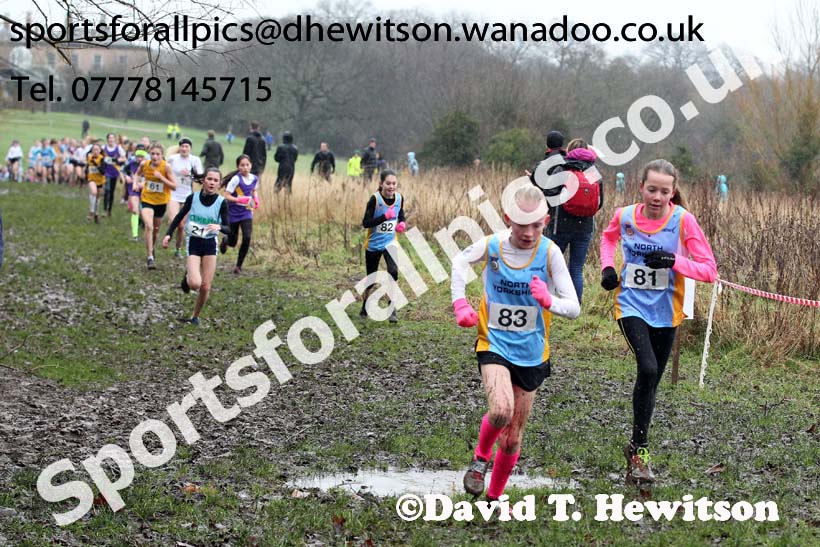Minor girls Northern Inter Counties Schools Cross Country, Stockton. Photo: David T. Hewitson/Sports for All Pics